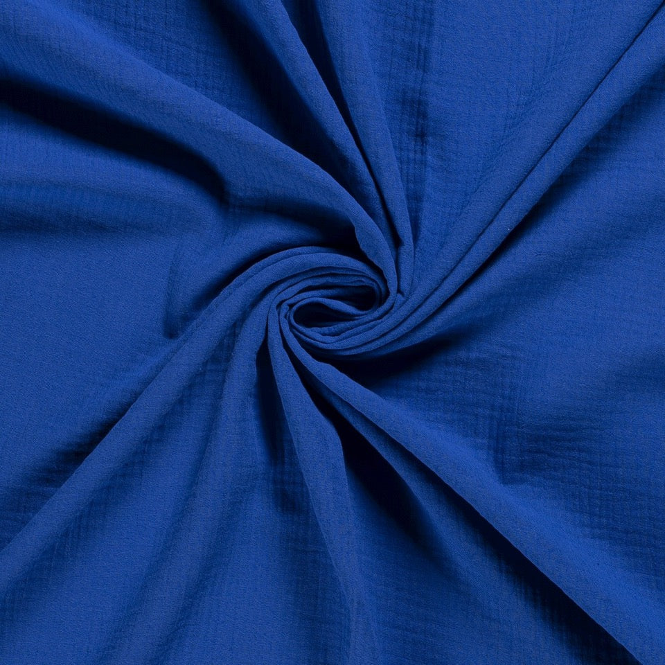 Tissu Double Gaze - Kobalt