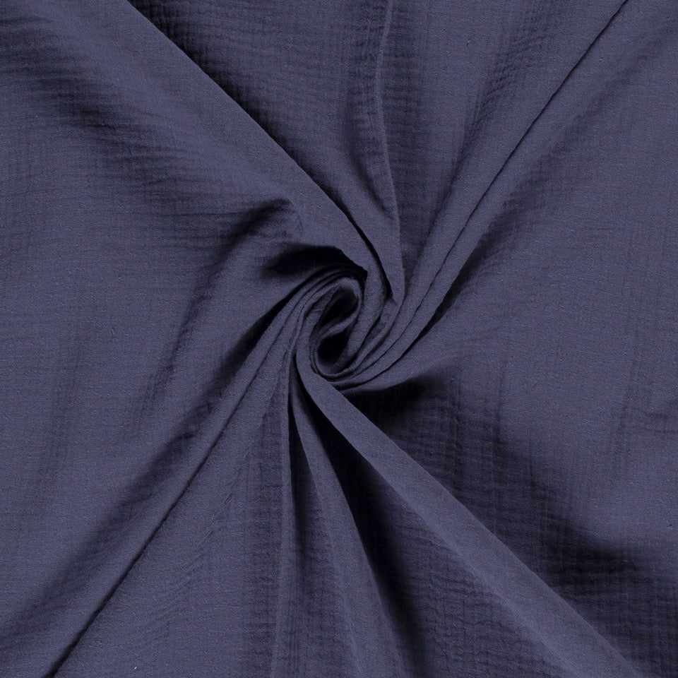 Tissu Double Gaze - Dark Jeans