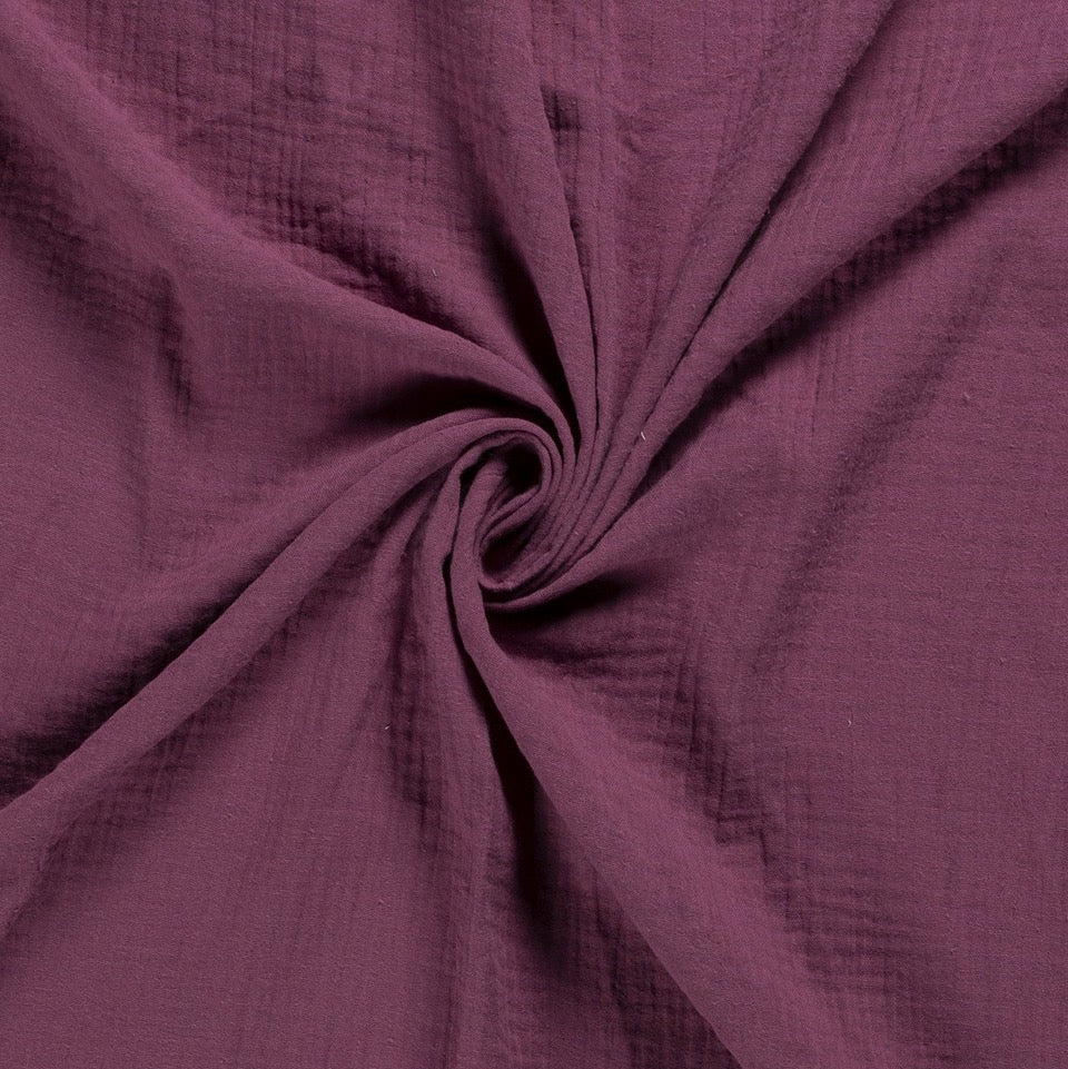 Tissu Double Gaze - Roseo Brown