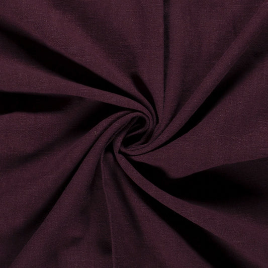 Tissu Lin Lavé - Burgundy
