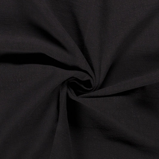 Tissu Lin Lavé - Black