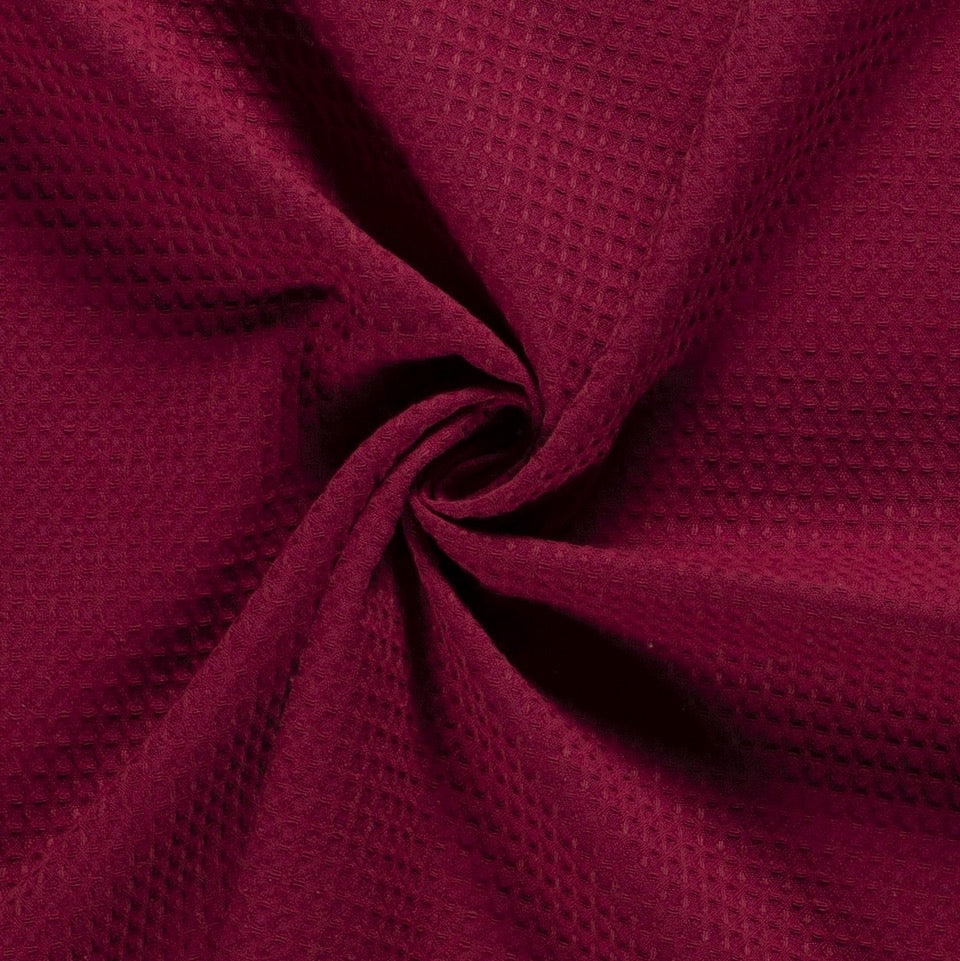 Tissu Nid d'abeille - Burgundy