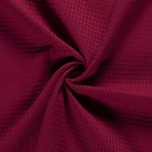 Tissu Nid d'abeille - Burgundy