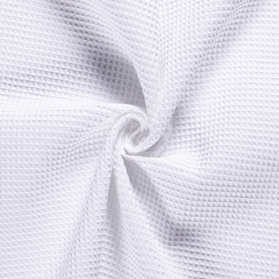 Tissu Nid d'abeille - White