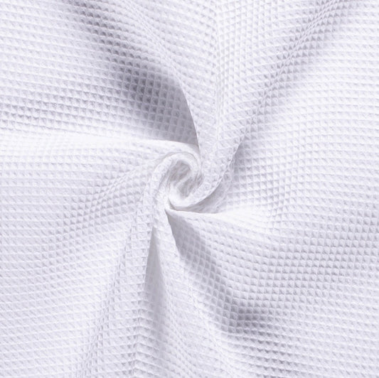 Tissu Nid d'abeille - White