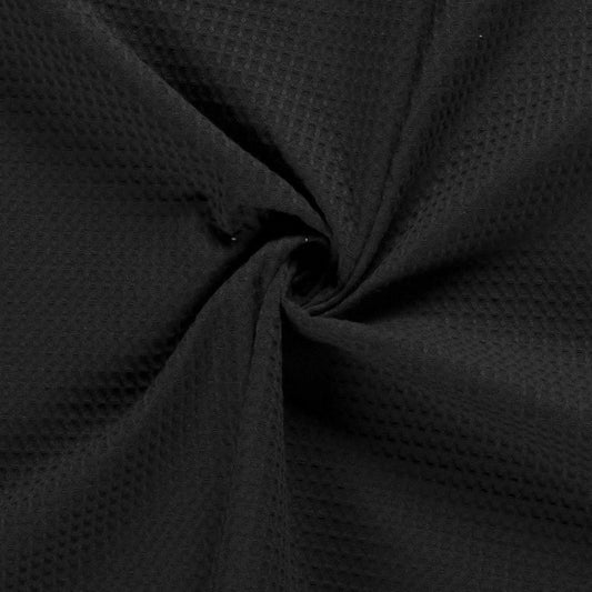 Tissu Nid d'abeille - Black