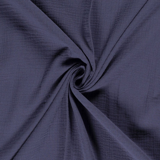 Tissu Double Gaze - Dark Jeans