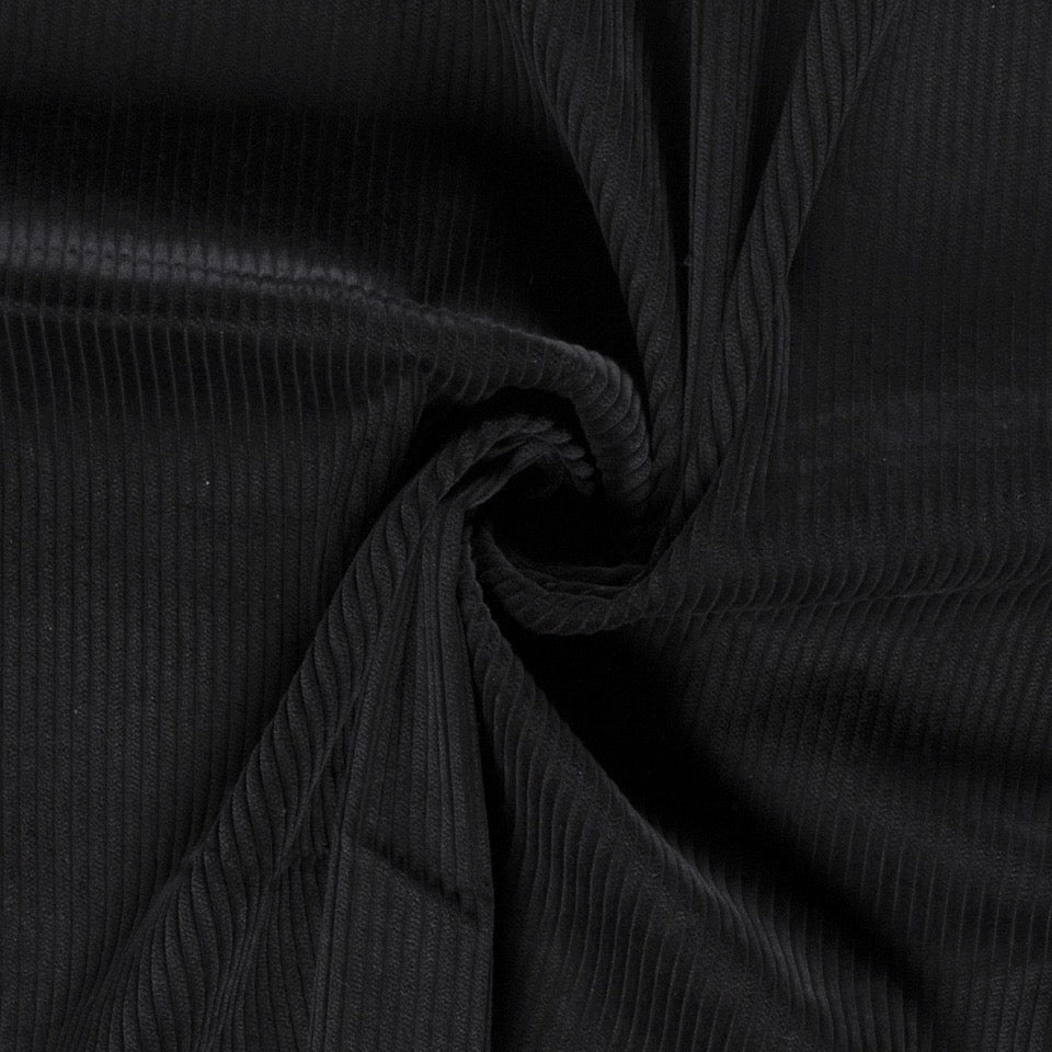 Tissu Velours Côtelé - Black