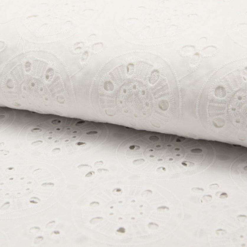Tissu Borderie Anglaise - Blanc 250