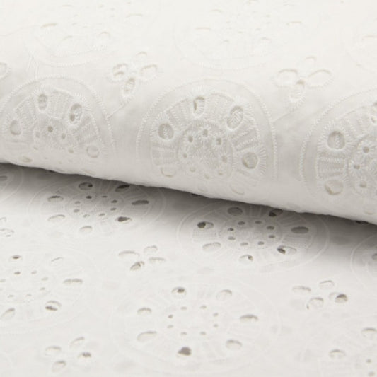 Tissu Borderie Anglaise - Blanc 250