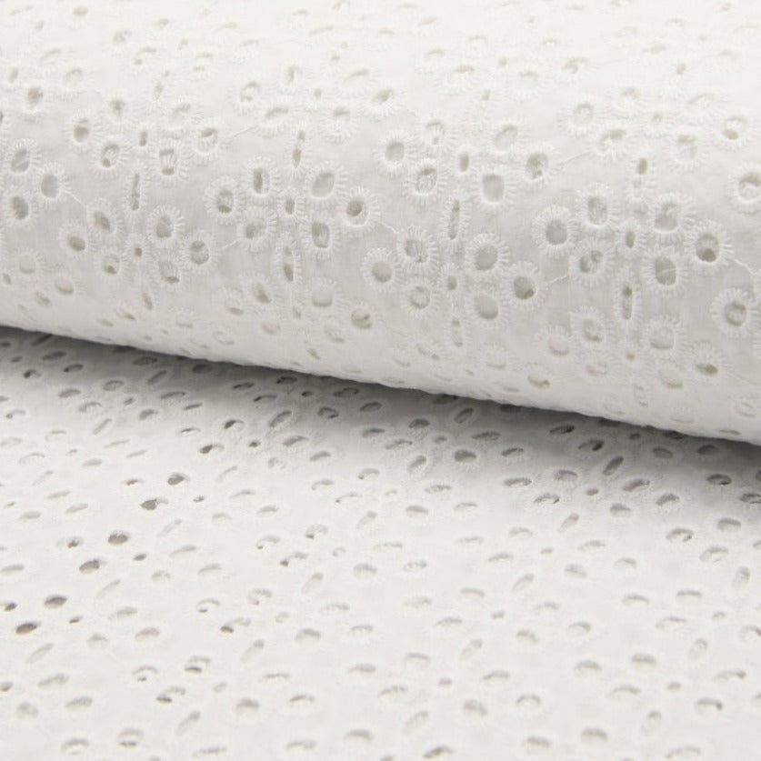 Tissu Borderie Anglaise - Blanc 350