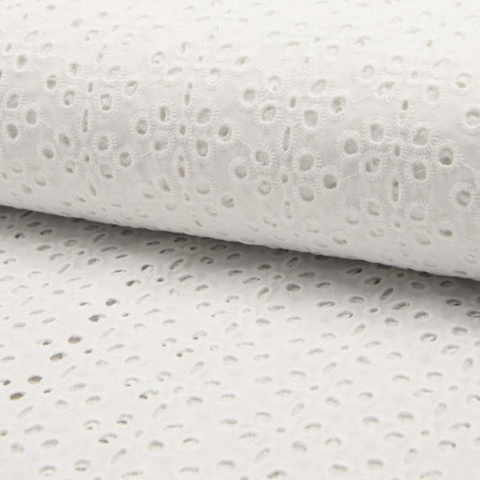 Tissu Borderie Anglaise - Blanc 350
