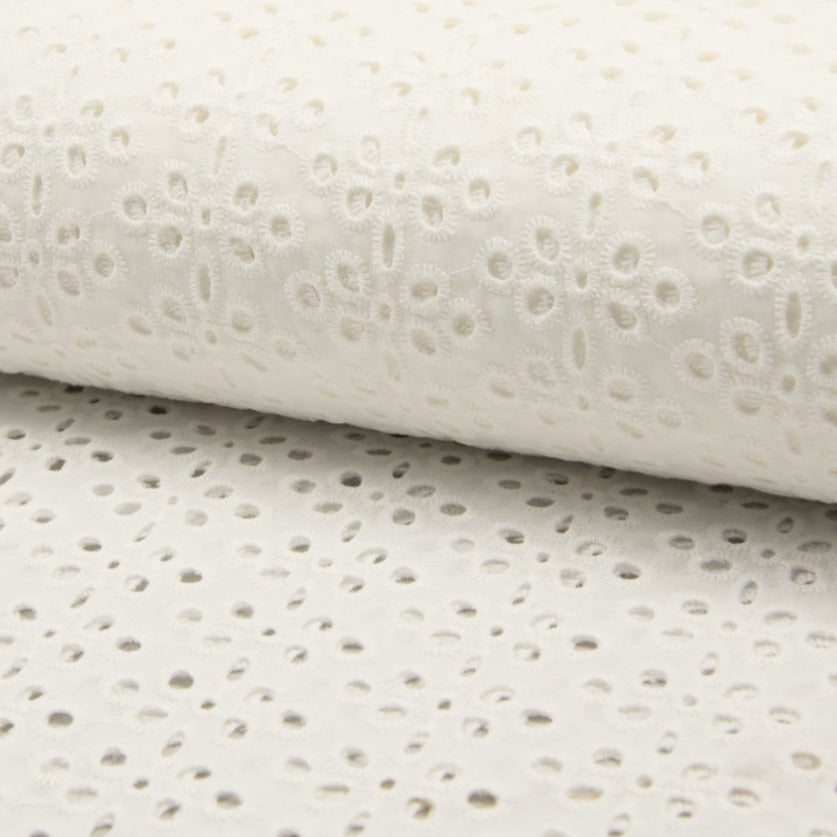 Tissu Borderie Anglaise - Ivory 351