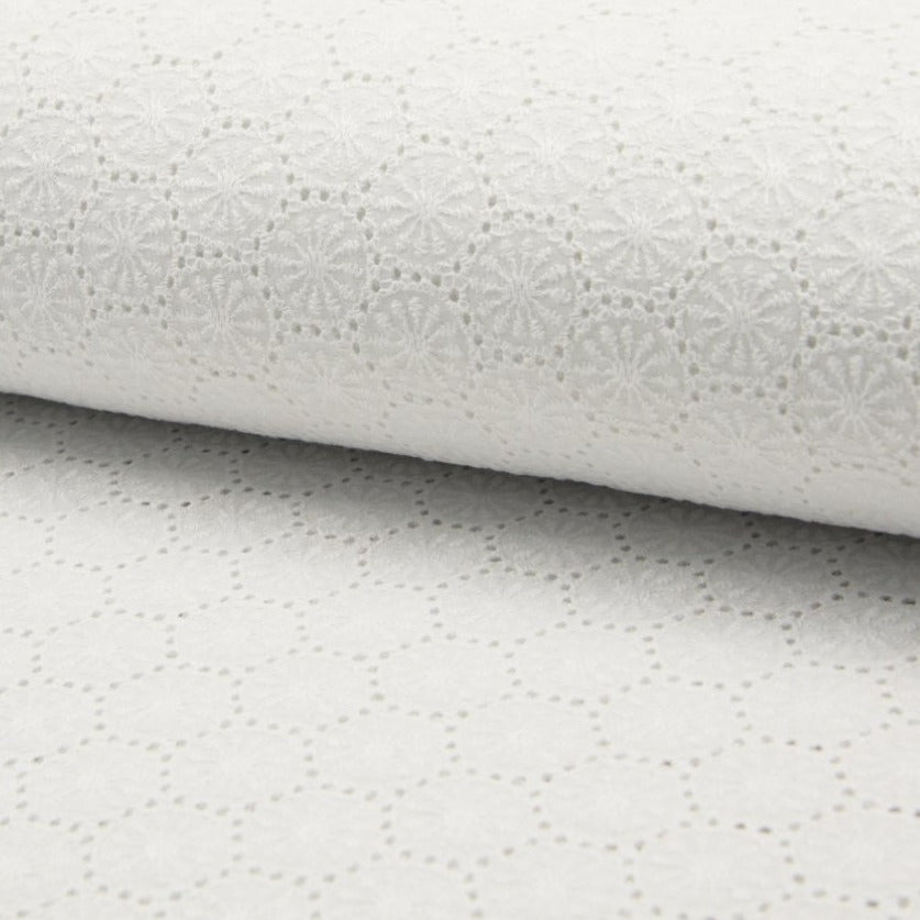 Tissu Borderie Anglaise - Blanc 450