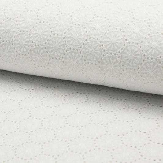Tissu Borderie Anglaise - Blanc 450