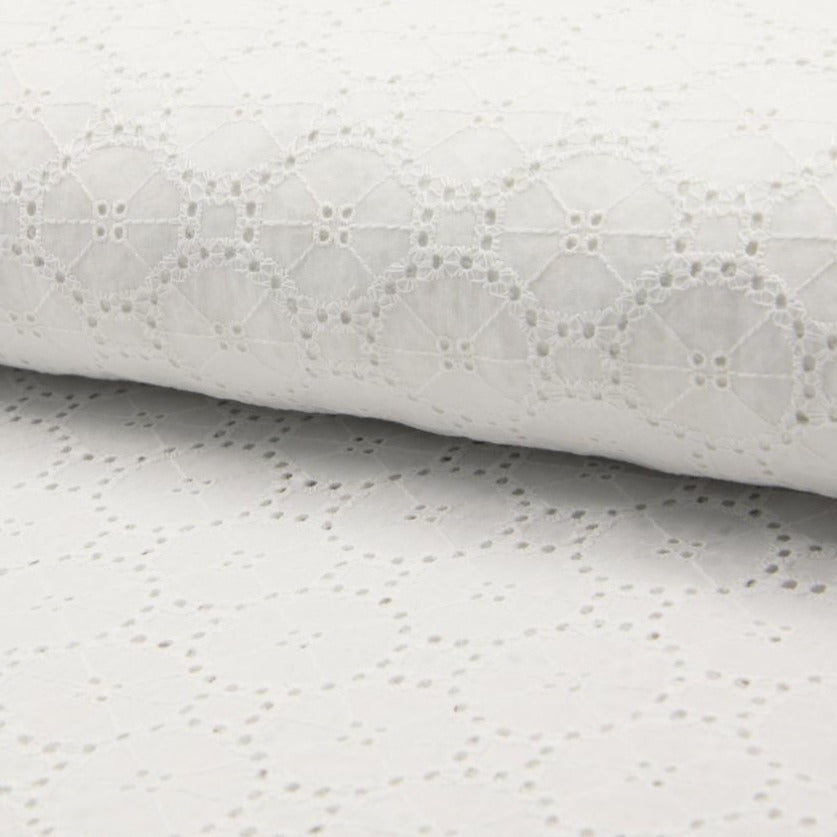 Tissu Borderie Anglaise - Blanc 550