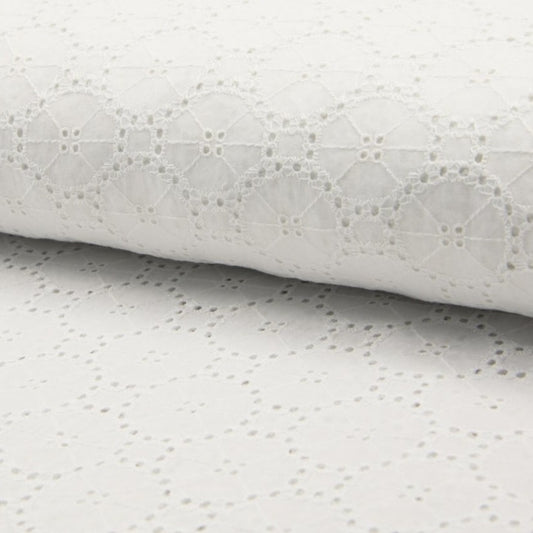 Tissu Borderie Anglaise - Blanc 550
