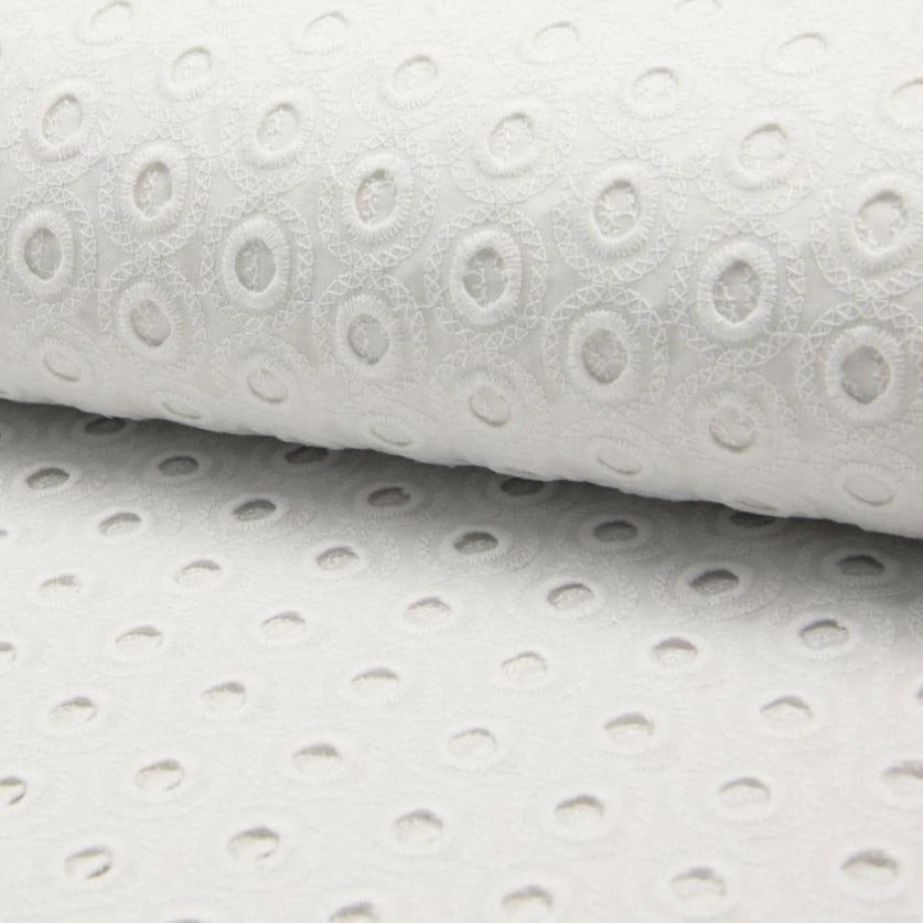 Tissu Borderie Anglaise - Blanc 650