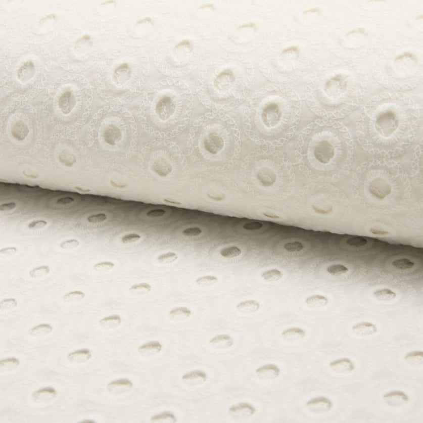 Tissu Borderie Anglaise - Ivory 651