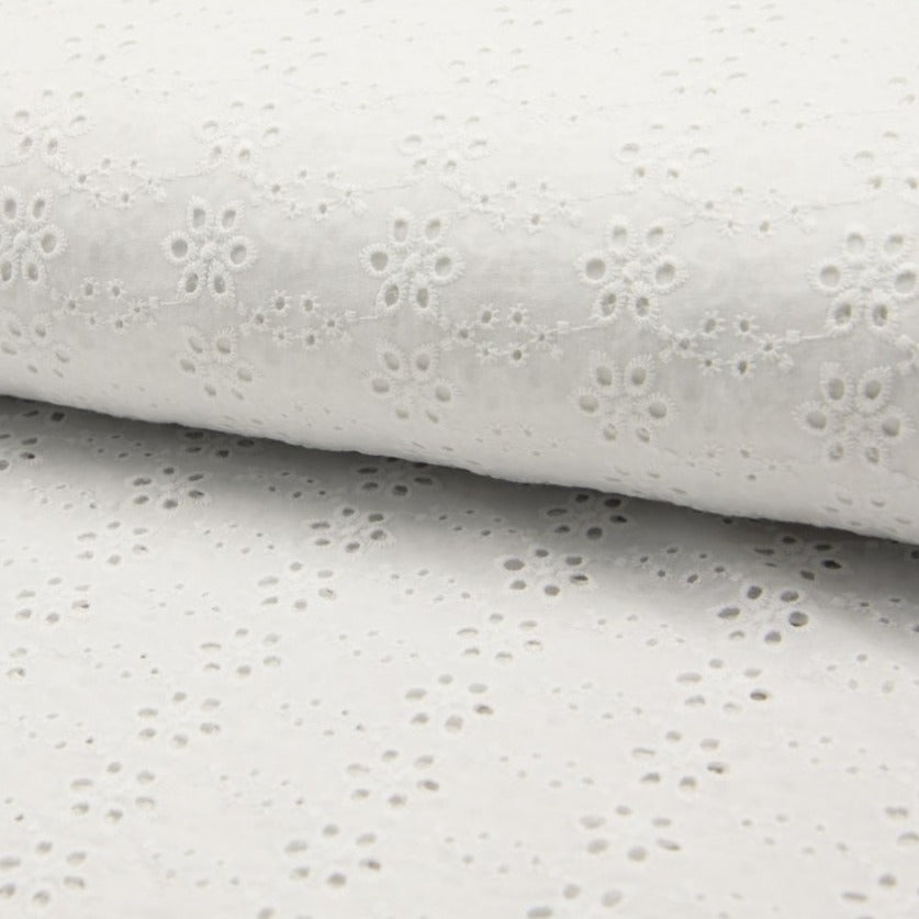 Tissu Borderie Anglaise - Blanc 750