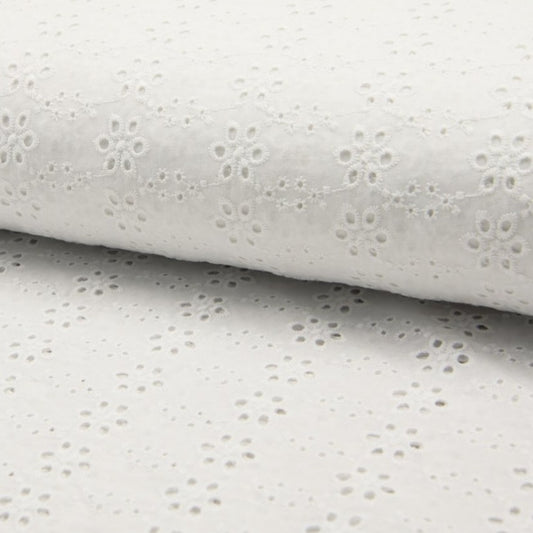 Tissu Borderie Anglaise - Blanc 750