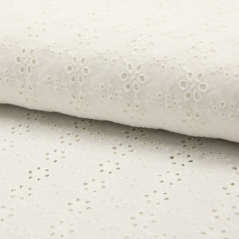 Tissu Borderie Anglaise - Ivory 751