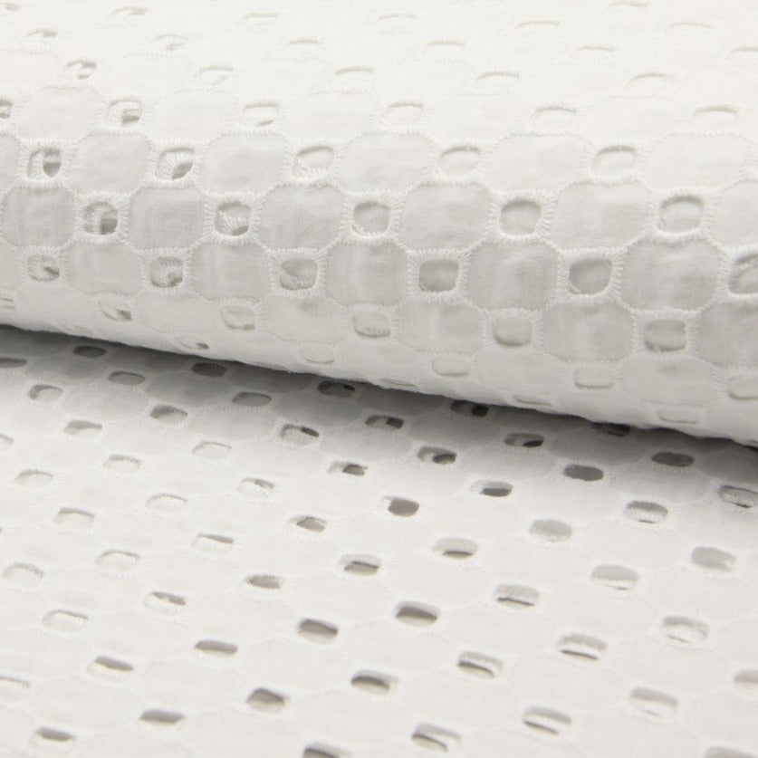 Tissu Borderie Anglaise - Blanc 850