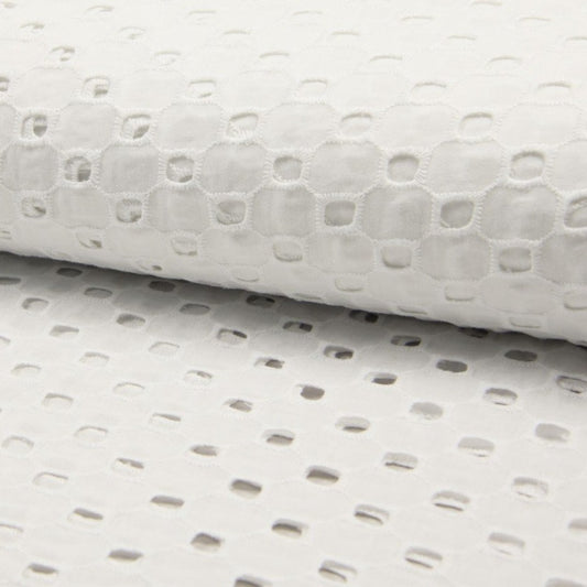 Tissu Borderie Anglaise - Blanc 850