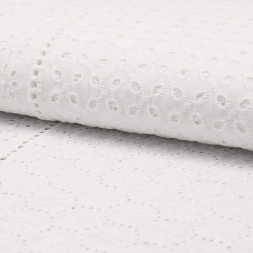 Tissu Borderie Anglaise - Blanc 950