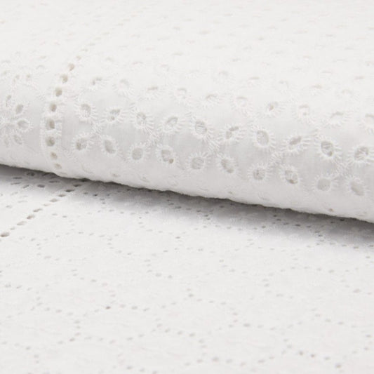 Tissu Borderie Anglaise - Blanc 950