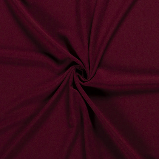 Tissu Crêpe Polyester Viscose Elasthanne - Burgundy