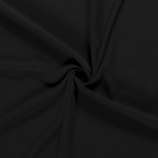 Tissu Crêpe Polyester Viscose Elasthanne - Black