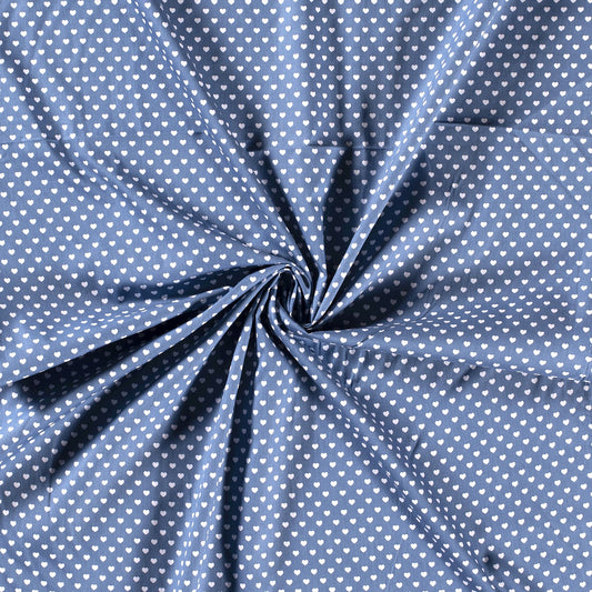 Tissu Popeline Coton Imprimé Cœur - 006