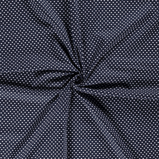 Tissu Popeline Coton Imprimé Cœur - 008