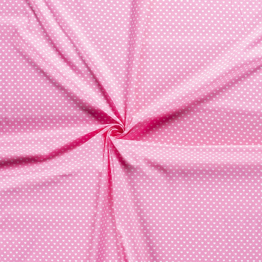 Tissu Popeline Coton Imprimé Cœur - 011