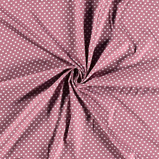 Tissu Popeline Coton Imprimé Cœur - 014