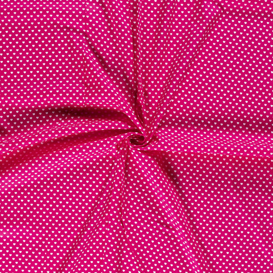 Tissu Popeline Coton Imprimé Cœur - 017