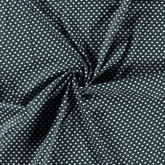 Tissu Popeline Coton Imprimé Cœur - 028