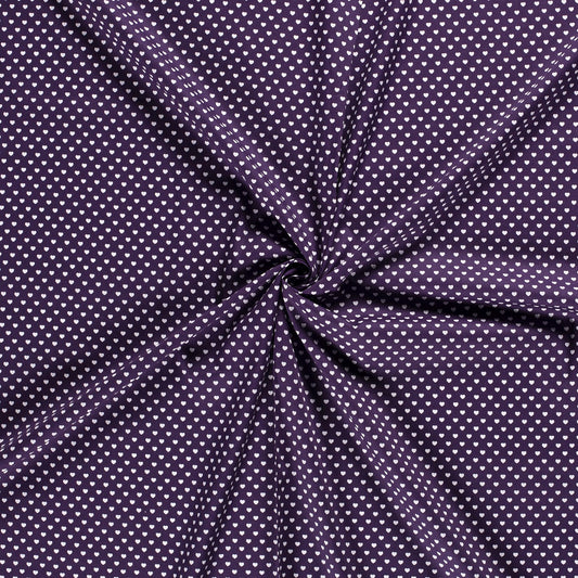 Tissu Popeline Coton Imprimé Cœur - 045