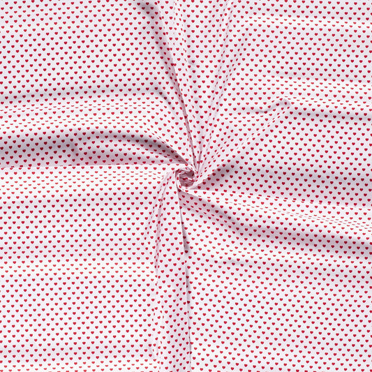 Tissu Popeline Coton Imprimé Cœur - 050