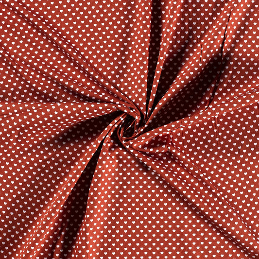 Tissu Popeline Coton Imprimé Cœur - 056