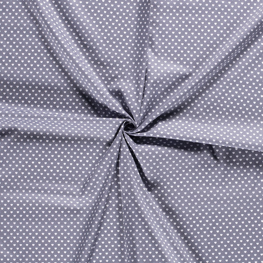 Tissu Popeline Coton Imprimé Cœur - 061