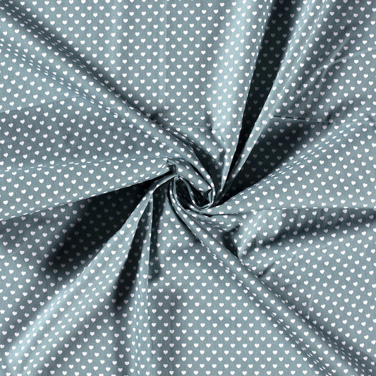 Tissu Popeline Coton Imprimé Cœur - 122