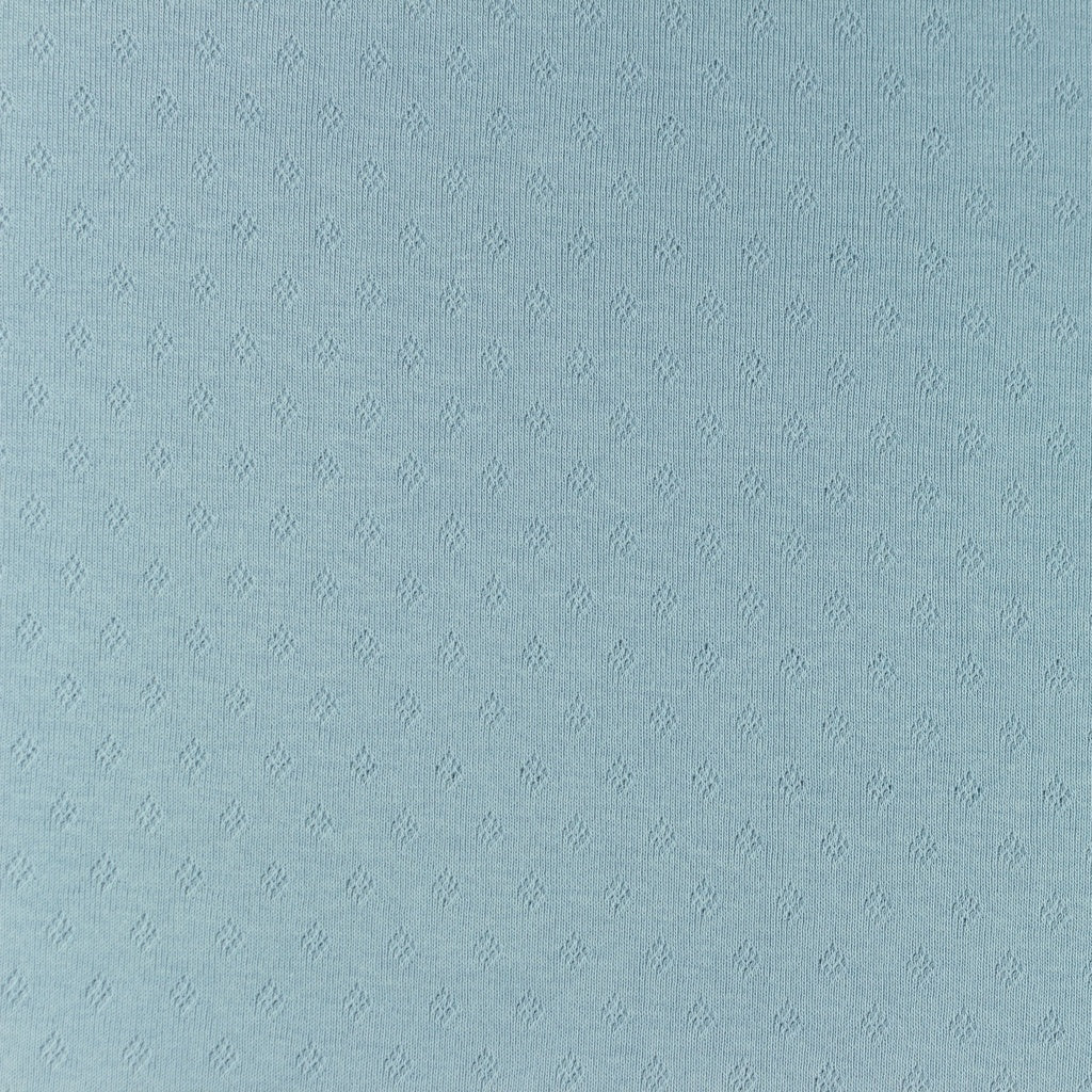 Tissu Jersey Coton Ajouré - Bleu Bébé