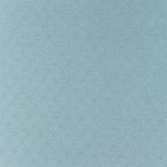 Tissu Jersey Coton Ajouré - Bleu Bébé