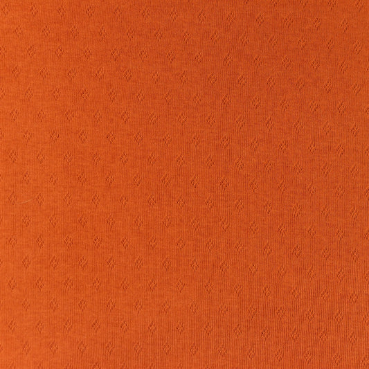 Tissu Jersey Coton Ajouré - Brique