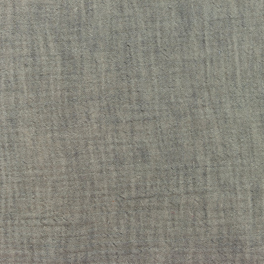 Tissu Double Gaze Chambray - Gris Foncé