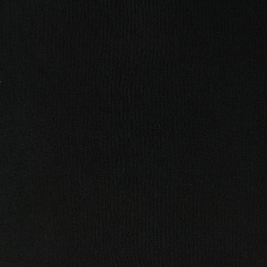 Tissu Jersey Coton Ajouré - Noir