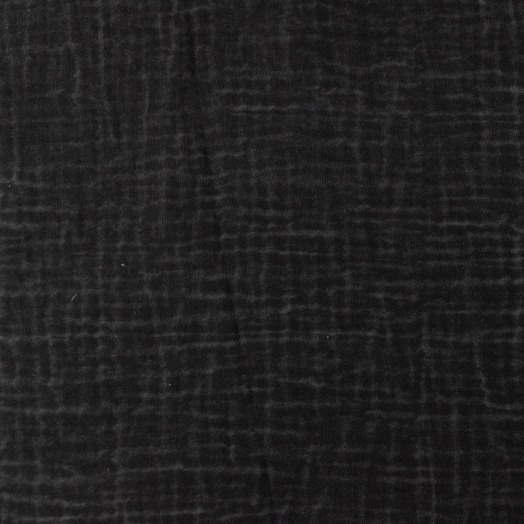 Tissu Double Gaze Dirty Wash - Noir