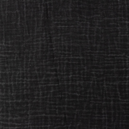 Tissu Double Gaze Dirty Wash - Noir